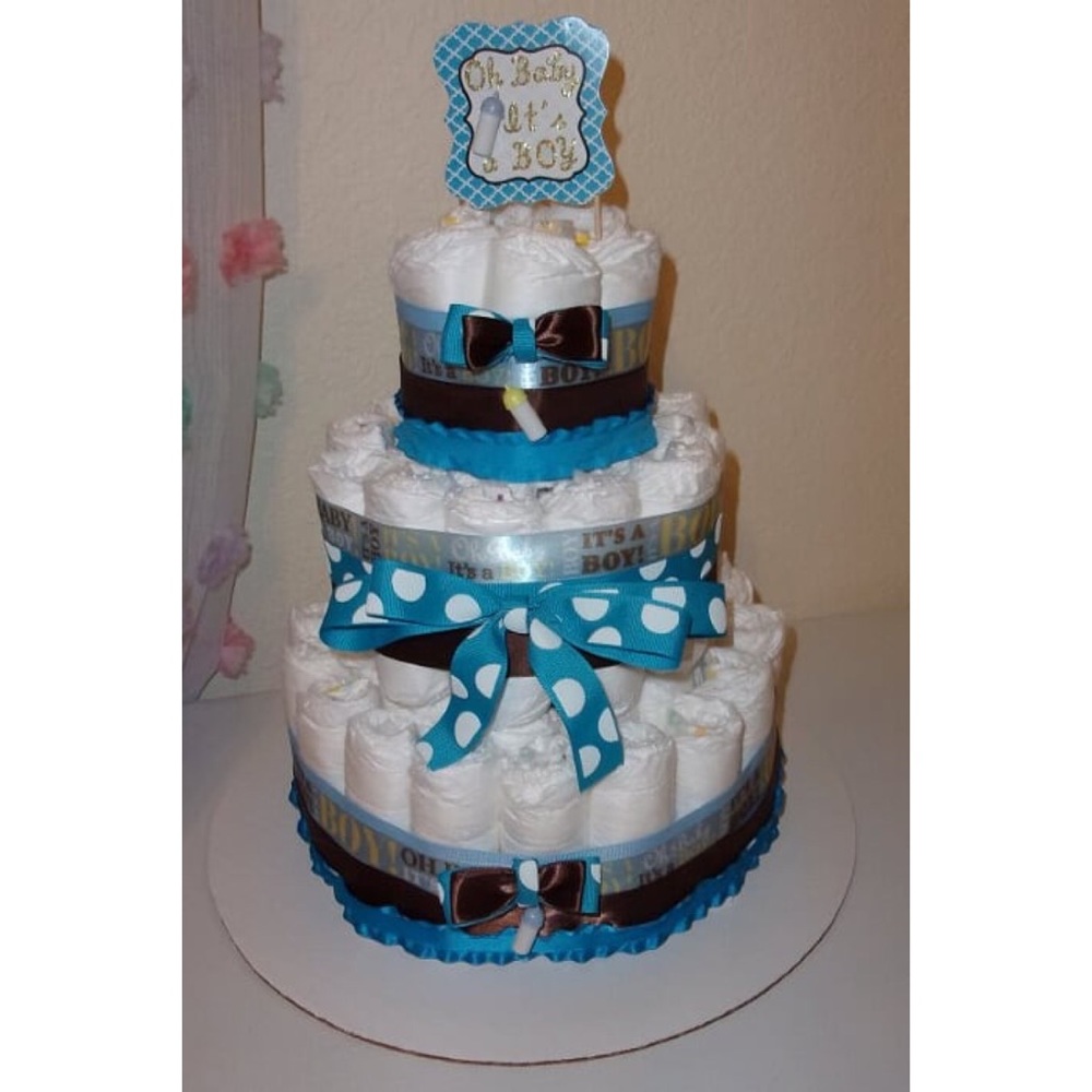 Oh baby it’s a boy diaper cake (3 tier)